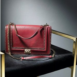 INC NWT Crimson Ajae Flap Crossbody with studs